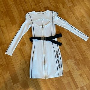 White cutout mini dress